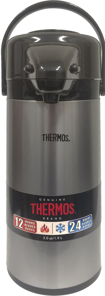Thermos 2 Quart Glass Vacuum Insulated Pump Pot - Gray Metallic 