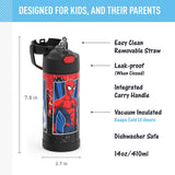 *NEW 2024* Thermos FUNtainer Stainless Steel 14oz/410mL Straw Bottle - Spiderman (F40524SP6)