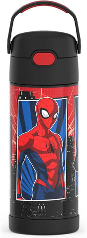 *NEW 2024* Thermos FUNtainer Stainless Steel 14oz/410mL Straw Bottle - Spiderman (F40524SP6)