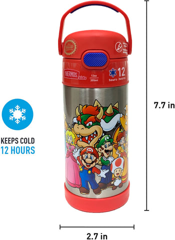 Thermos Funtainer Super Mario Bro 12 Ounce Stainless Steel Kids