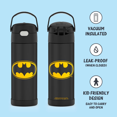 THERMOS FUNTAINER 12 Ounce Stainless Steel Vacuum Insulated Kids Straw  Bottle, Spider-Man