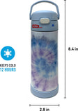 THERMOS FUNTAINER 16oz/470mL Stainless Steel Vacuum Insulated Bottle with Wide Spout Lid (Tie Dye)