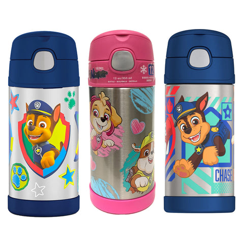 THERMOS Vacuum Insulated Stainless Steel 10oz Straw Bottle, Paw Patrol Girl